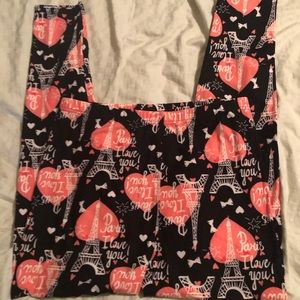 “Plus” size Lovely Boutique leggings I Love You Paris NWOT